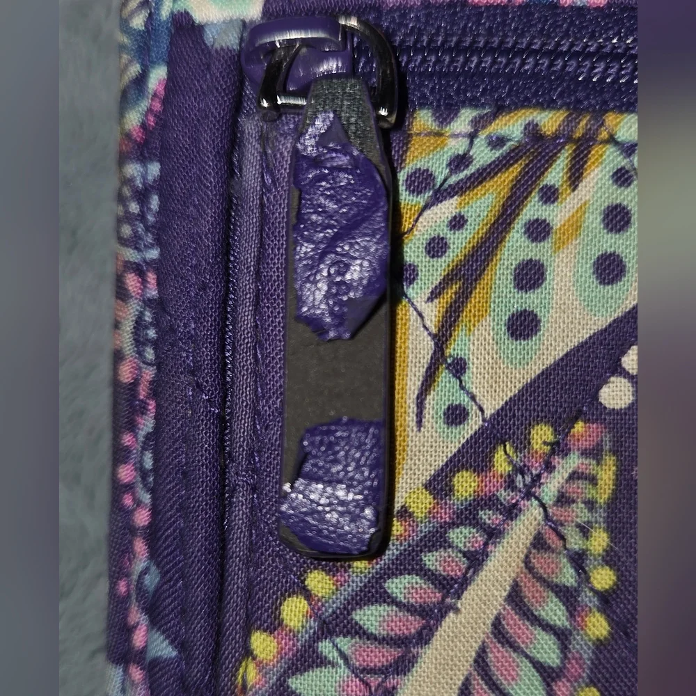 Vera Bradley Purple Floral Quilted Wallet - Picture 3 of 5